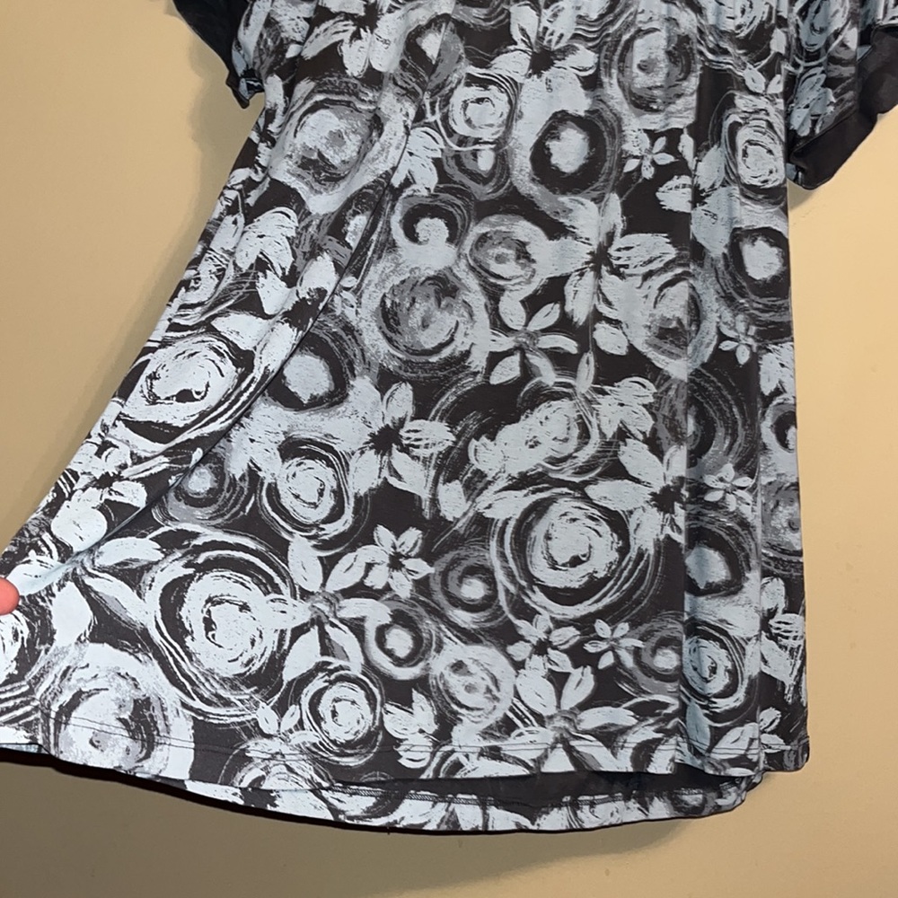 “fresh produce” NWOT vtg 90’s powder blue floral top - Picture 7 of 8